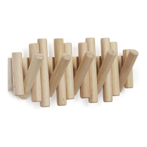 ديكور و علاقة خشبية بخطافات تثبت على الحائط