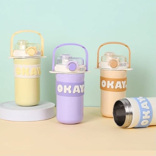 حافظة ماء Okay بعدة ألوان، مع هدية (حافظة موزة)