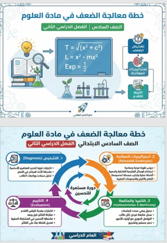خطة معالجة الضعف علوم سادس الفصل الثاني