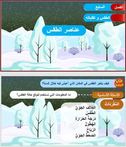 علوم ثالث - الطقس وتقلباته