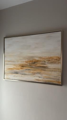رسم لوحة كانفس مقاس 170*80 باطار لون ذهبي