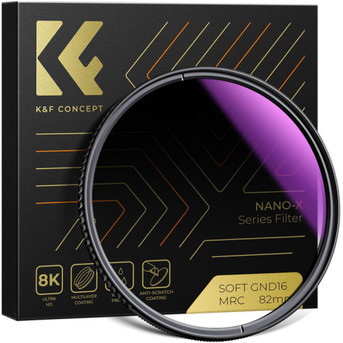 K&F Concept 82MM Nano-X Soft Graduated ND8 Filter,...