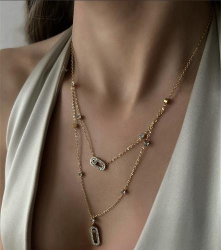 سلسال مطلي دورين أنيق في الرقبه