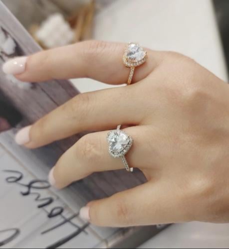 خاتم قلب دقة الالماس