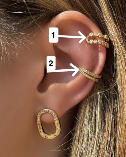 حلق بيرسينج بدون تخريم مطلي ذهب