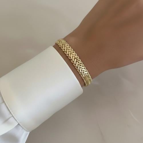 إسوارة حصيرة بديل الذهب مطلية بالذهب .