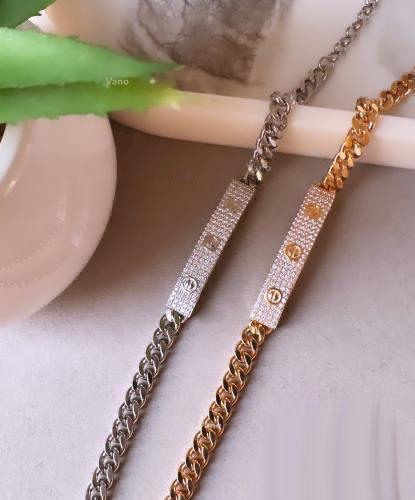 إسوارة جنزير مطلية ذهب بجودة عالية