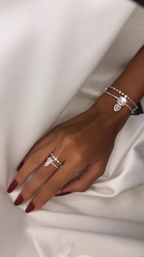 طقم أساورة فضة عيار 925 + خاتم