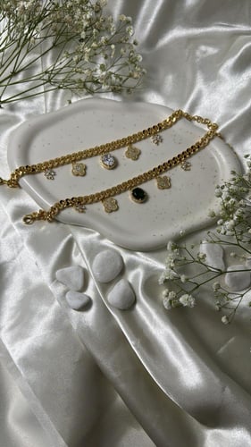 طقم الفرفشة مطلي ذهب جودة عالية اسوارة + سلسال