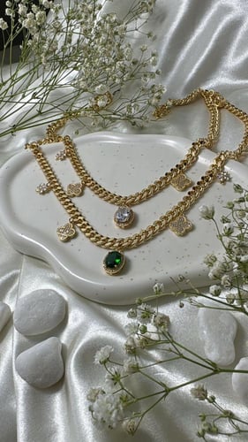 طقم الفرفشة مطلي ذهب جودة عالية اسوارة + سلسال