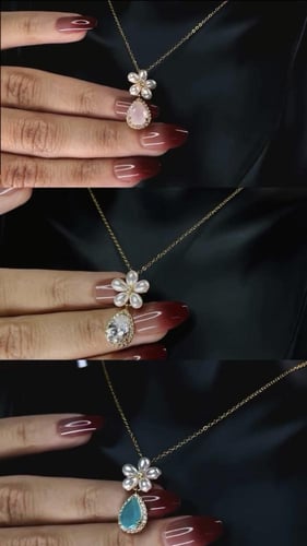 طقم الدمعة اللؤلوية المطلي بالذهب .. موديل JR106