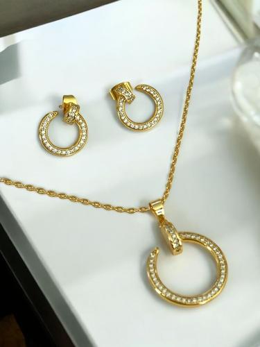 طقم المسمار مستوحى من ماركة كارتير ناعم مطلي ذهب ب...