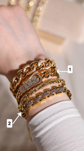 مجموعة من الأساور الفخمه إسوارة الحزام المطلية بال...