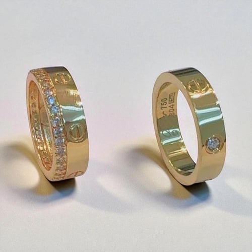 خواتم كارتير مطليه بالذهب .