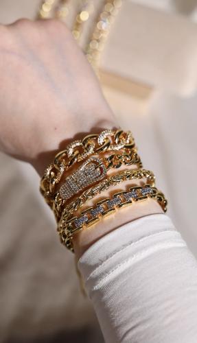 مجموعة من الأساور الفخمه إسوارة الحزام المطلية بال...