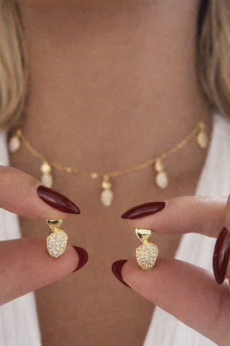 طقم شوكر مع حلق مستوحى من APM ذهبي وفضي مطلي بالذه...