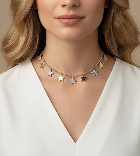 شوكر النجوم مطلي ذهب (الطول قابل للتعديل )