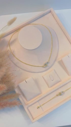 طقم مكس ناعم مطلي ذهب