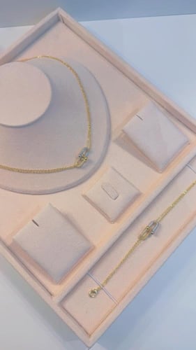 طقم مكس ناعم مطلي ذهب