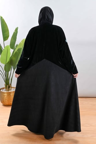 عباية مخمل شتوي بتدخيلة قماش شمواه