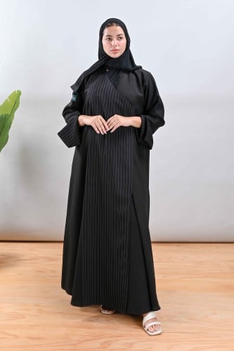 عباية كريب بقماش مقلم