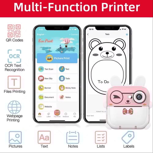 كاميرا للاطفال طباعة فورية حرارية بدون حبر وبميزات...