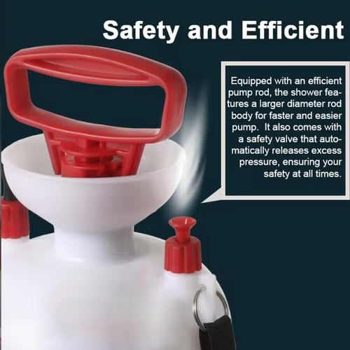 مضخة رشاش ضغط يدوي بسعة 5 لتر ومزود بخرطوم طوله 3...
