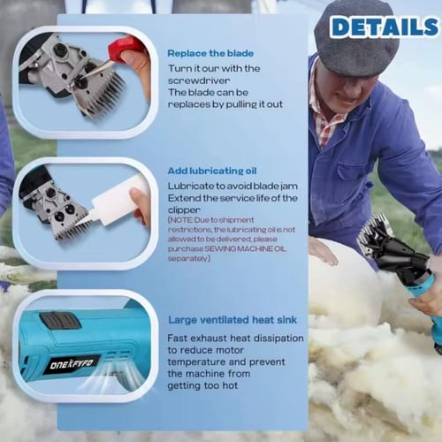 مكينة حلاقة وجز صوف الغنم والإبل والمواشي لاسلكي ب...