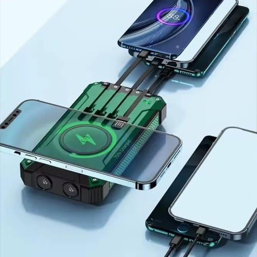 باور بانك بطارية متنقلة بالطاقة الشمسية وكشاف