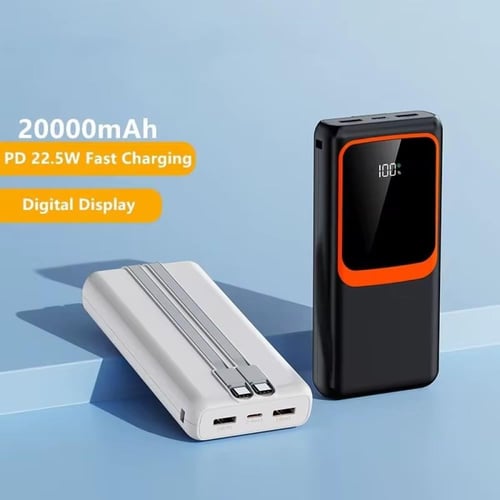 بطارية باور بانك 20,000 بشاشة وشحن سريع بقوة 22.5W