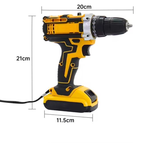 دريل لاسلكي مع شنطة عدة متعددة الاستخدام