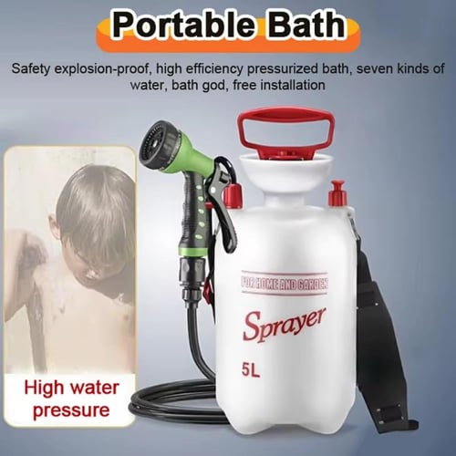 مضخة رشاش ضغط يدوي بسعة 5 لتر ومزود بخرطوم طوله 3...