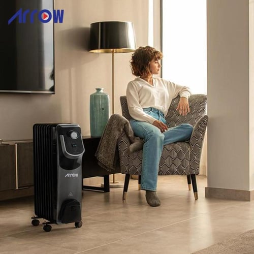 ارو دفاية زيت كهربائية 2500 واط - 15 ريشة - أسود -...