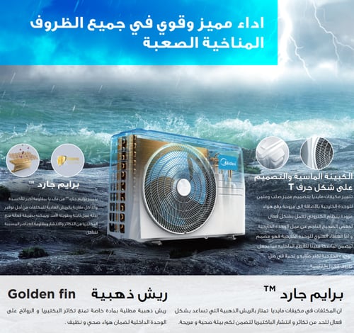 ميديا ايليت مكيف سبليت 12000 وحدة - حار وبارد - MS...