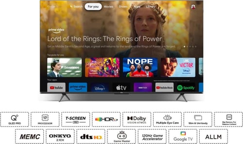 شاشة تي سي ال 65 بوصة اندرويد 4K-QLED رسيفر داخلي...