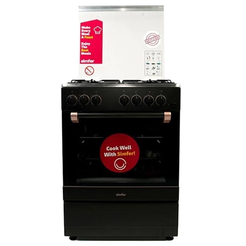 سيمفر فرن غاز 4 شعلات - 60x60 سم - أسود - F6402SGR...