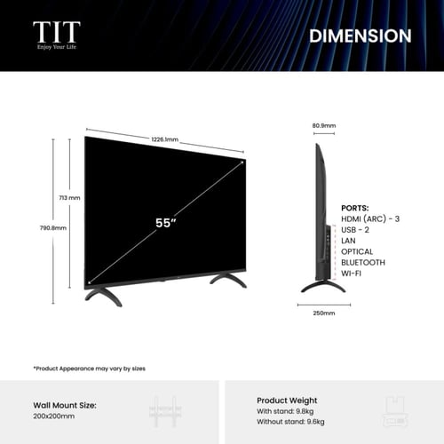 تي اي تي شاشة سمارت 55 بوصة بدقة 4K - نظام أندرويد...