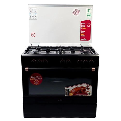 سيمفر فرن 5 عيون غاز 60x90 سم بمروحة - شبك ثقيل -...