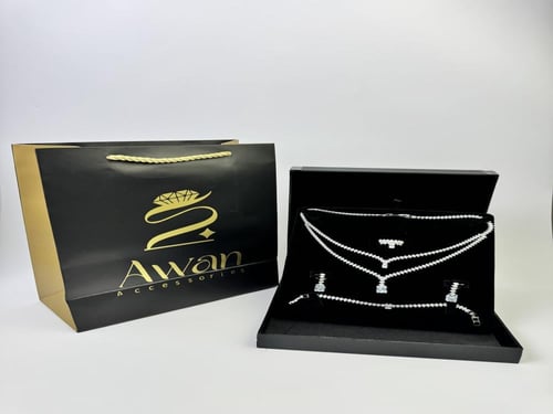 طقم زركون بتصميم مزدوج فاخر