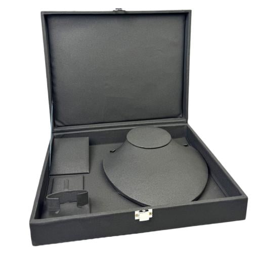 صندوق رمادي فاخر للإكسسوارات والطقم الكامل