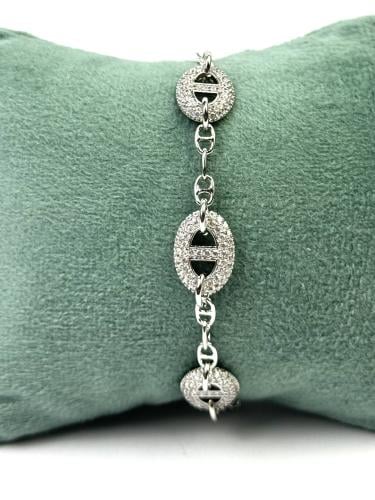 سوار فضي فاخر مستوحى من هيرمز