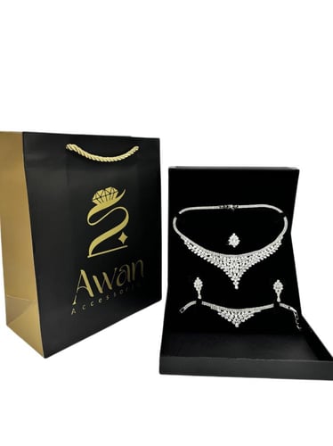 طقم زركون فاخر بتصميم أنيق