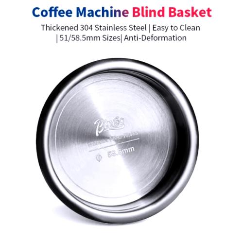 Bincoo Barista Grade Blind Portafilter Basket - 51mm/58mm Stainless Steel Group Head Cleaner for Espresso Maintenance