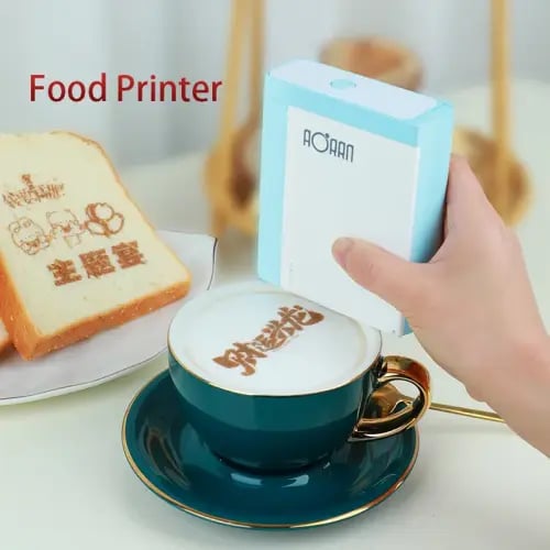 طابعة الطعام AOAN اللاسلكية: طبع شعارك المخصص على...