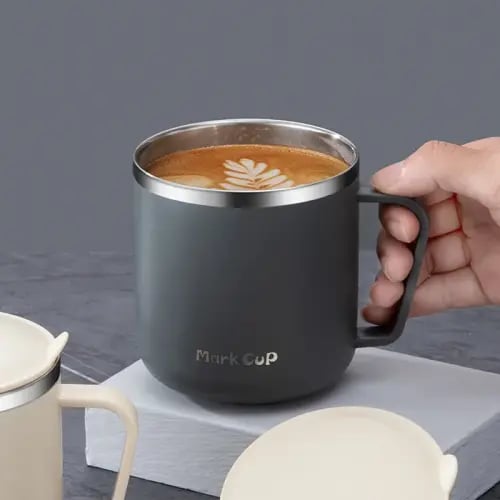 كوب قهوة فخاري ياباني بتصميم عتيق مطلي بطلاء تفاعل...