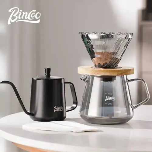 إبريق قهوة زجاجي 600 مل + فلتر