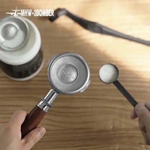 MHW-3BOMBER Coffee Machine Stainless Steel Cleaning Powder Bowl and Brush Cleaning Set Professional Home Barista Accessories