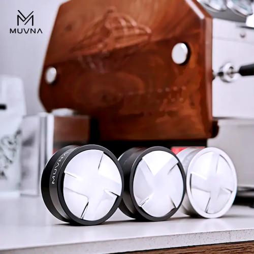 MUVNA Coffee Distributor Espresso Distribution Tool/Leveler,4 Angled Gravity Automatic Adjustable,For 51/53/58mm Portafilter