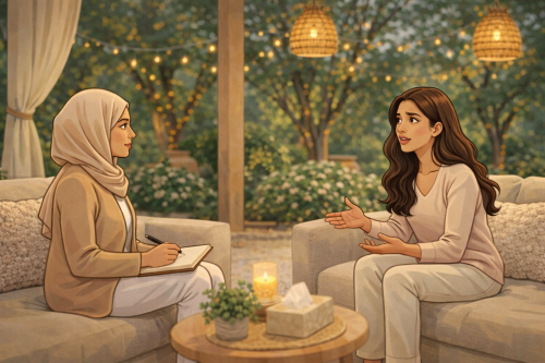 جلسة حضورية… مساحة آمنة للفضفضة والتشافي
