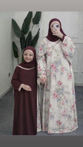 البكج الرمضاني الأم والبنت - عنابي وبيج